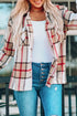 Plaid Print Buttoned Shirt Coat With Pocket
